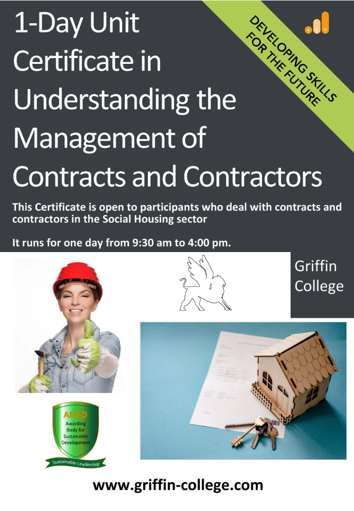 Managing Contracts and Contractors - ABSD Awards - Level 4 (UK) / Level 6 (IRL) Unit Certificate - Social Housing - ABSD Awards certification included.